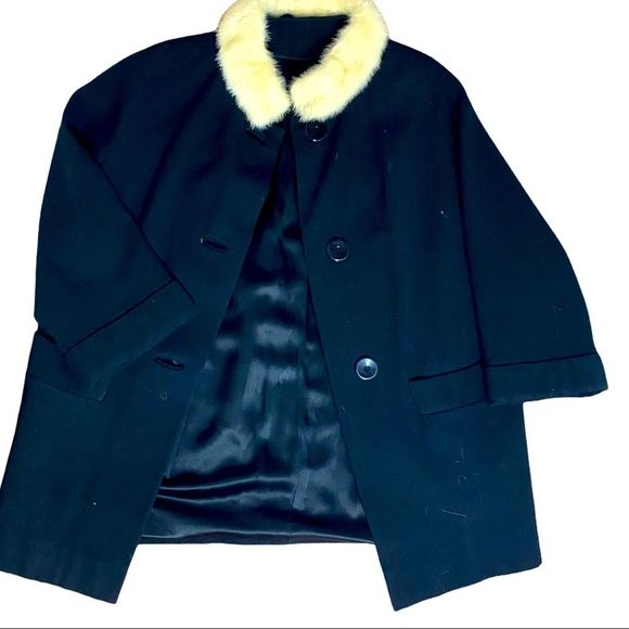 Vintage 30s-40s Wool Fur Swing Coat - Picture 1 of 8